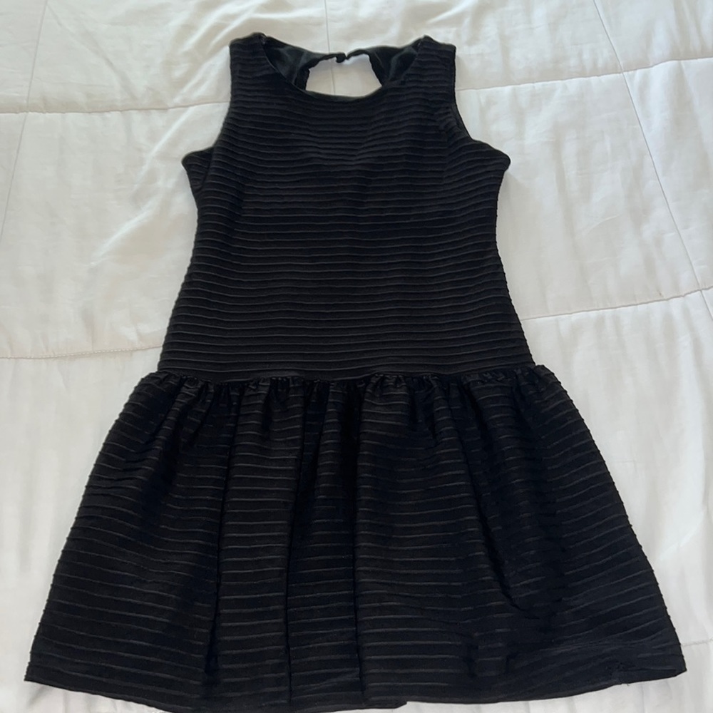 Bisou Bisou Black Pleated Open Back Cocktail Dress Size 4